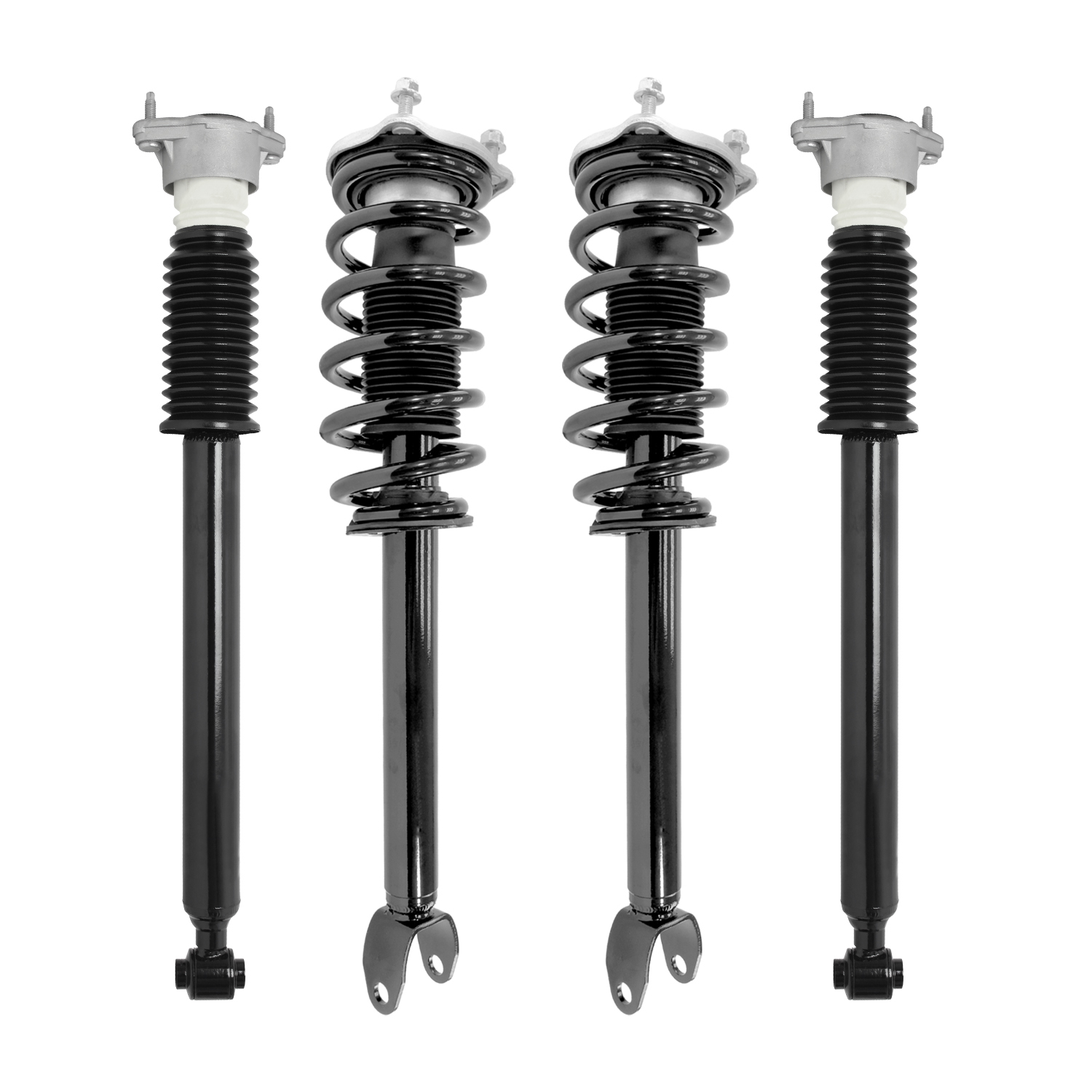 Unity Automotive Front Complete Strut Assemblies, (2) Rear Shock Absorbers - 4-13450-254870-001