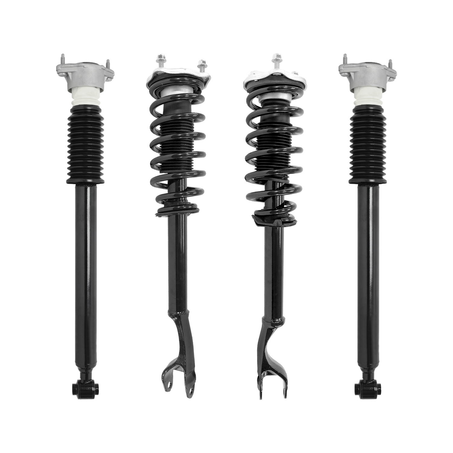 Unity Automotive Front Complete Strut Assemblies, (2) Rear Shock Absorbers - 4-13471-254870-001