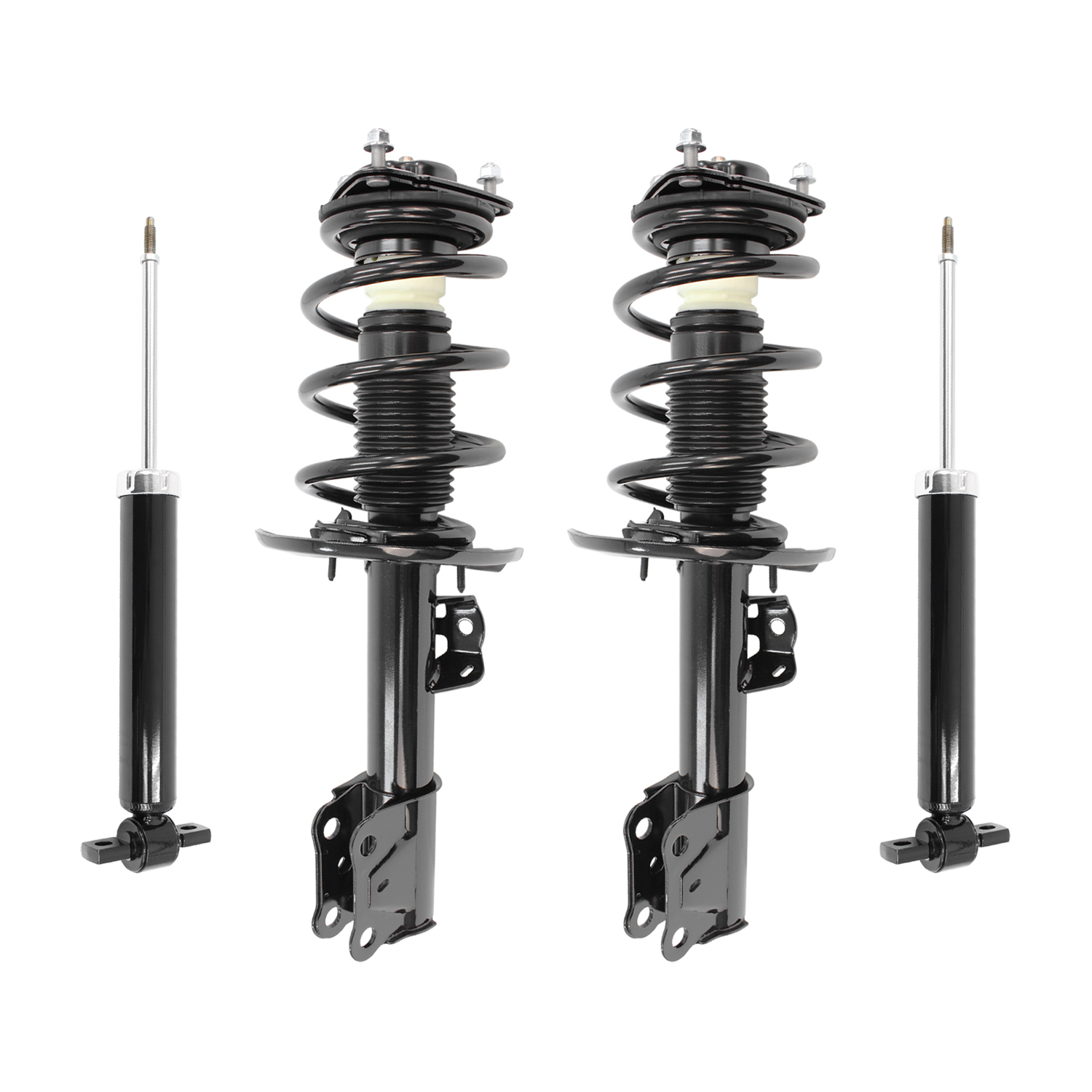 Unity Automotive Front Complete Strut Assemblies, (2) Rear Shock Absorbers - 4-13540-252250-001
