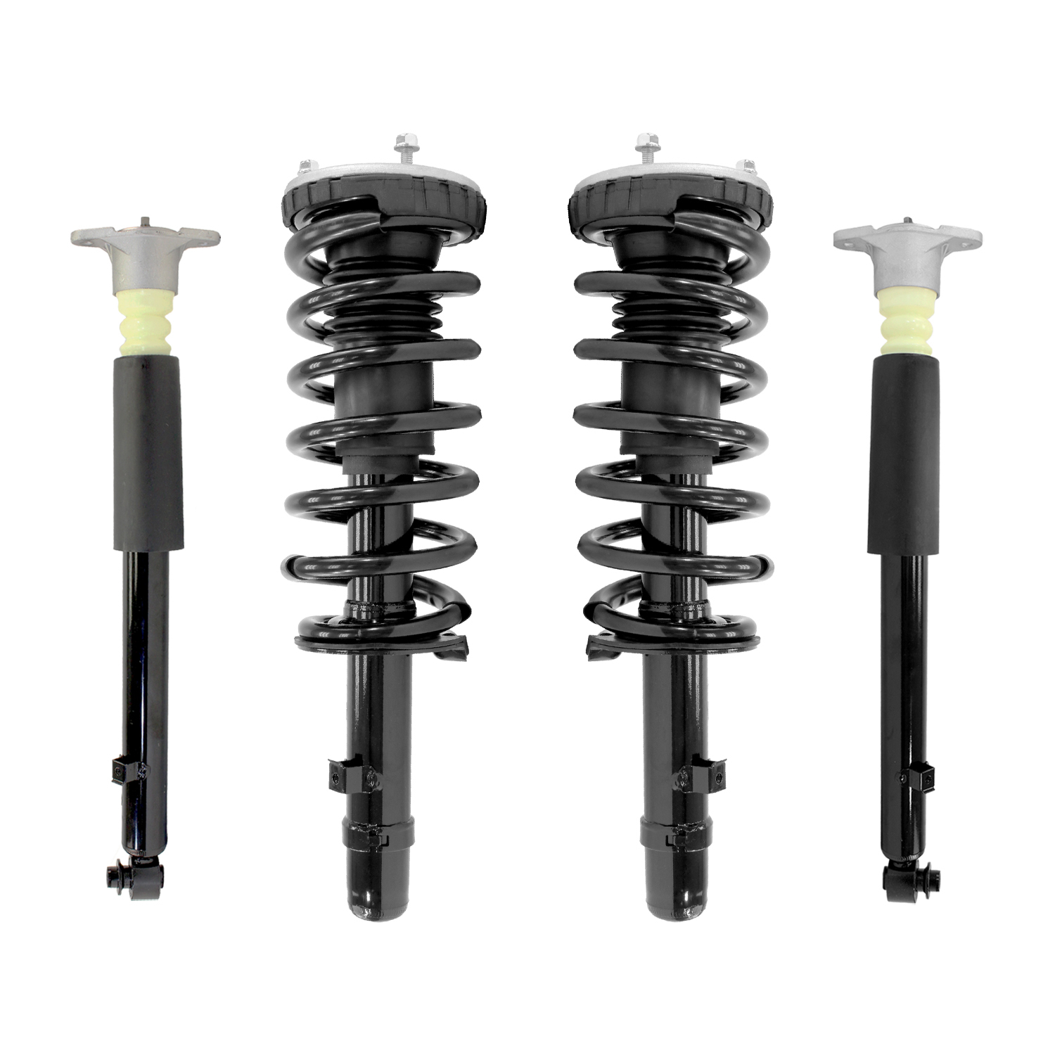 Unity Automotive Front Complete Strut Assemblies, (2) Rear Shock Absorbers - 4-13591-259441-001