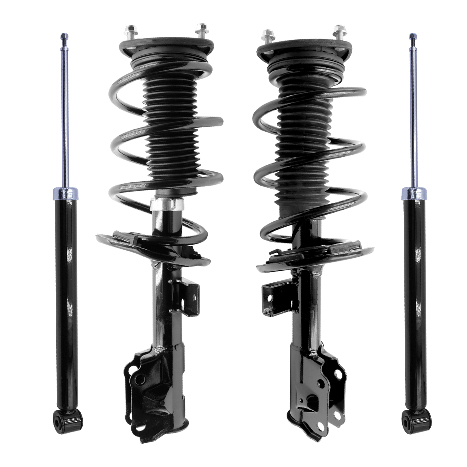 Unity Automotive Front Complete Strut Assemblies, (2) Rear Shock Absorbers - 4-13751-259730-001