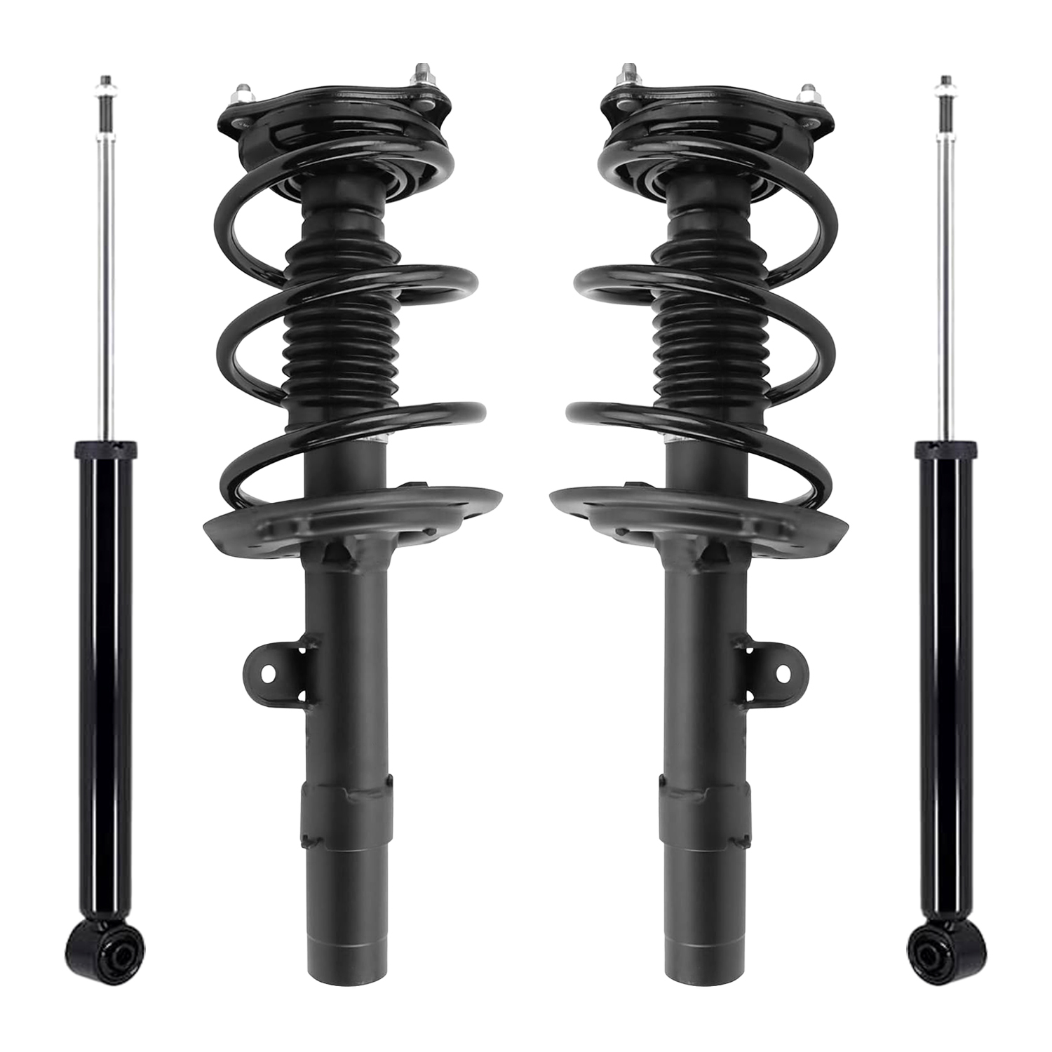 Unity Automotive Front Complete Strut Assemblies, (2) Rear Shock Absorbers - 4-13891-250180-001