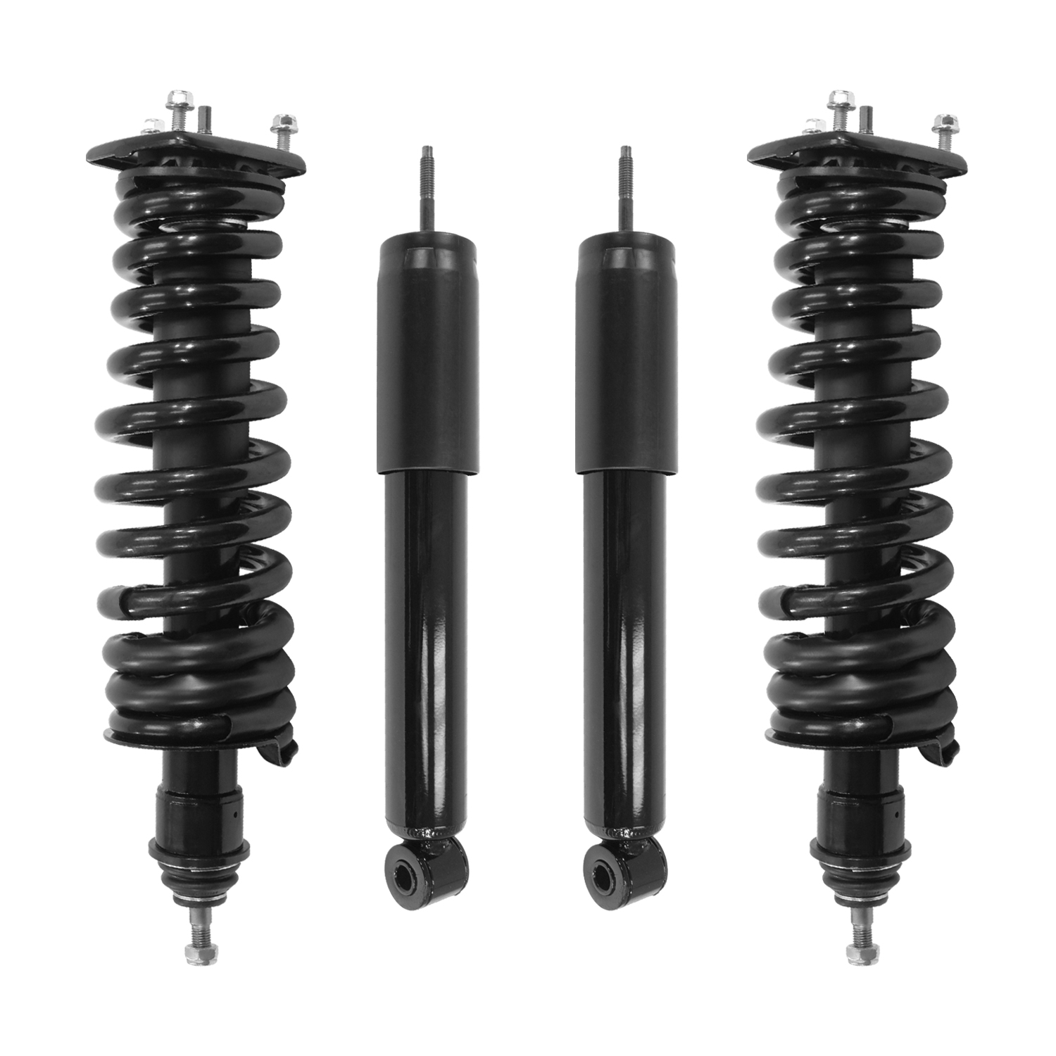 Unity Automotive Front Shock Absorbers (2) Rear Complete Strut Assemblies - 4-257130-15290-001