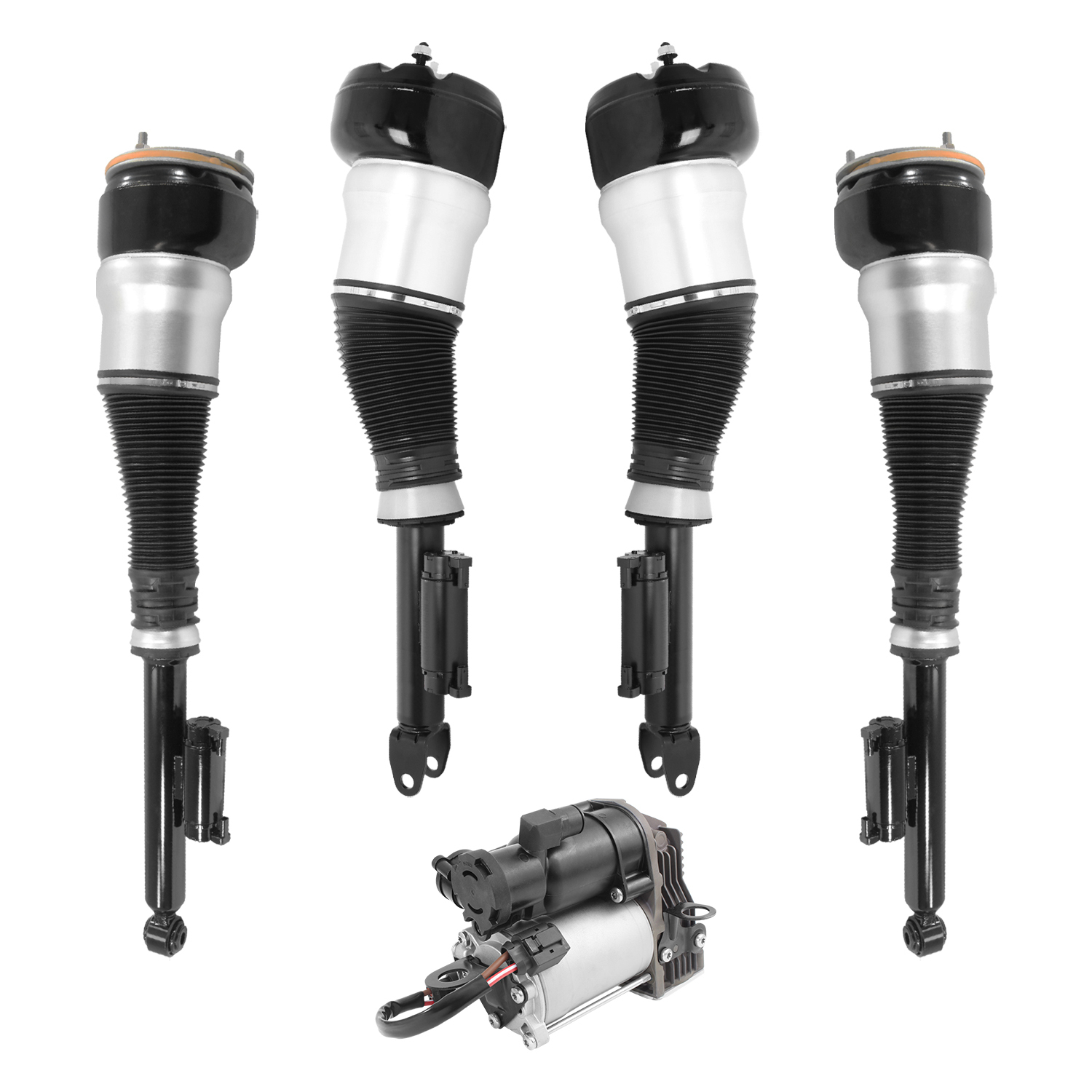 Unity Automotive Front & Rear Electronic Air Strut Assemblies (1) Air Suspension Compressor - 4-28-114001-C