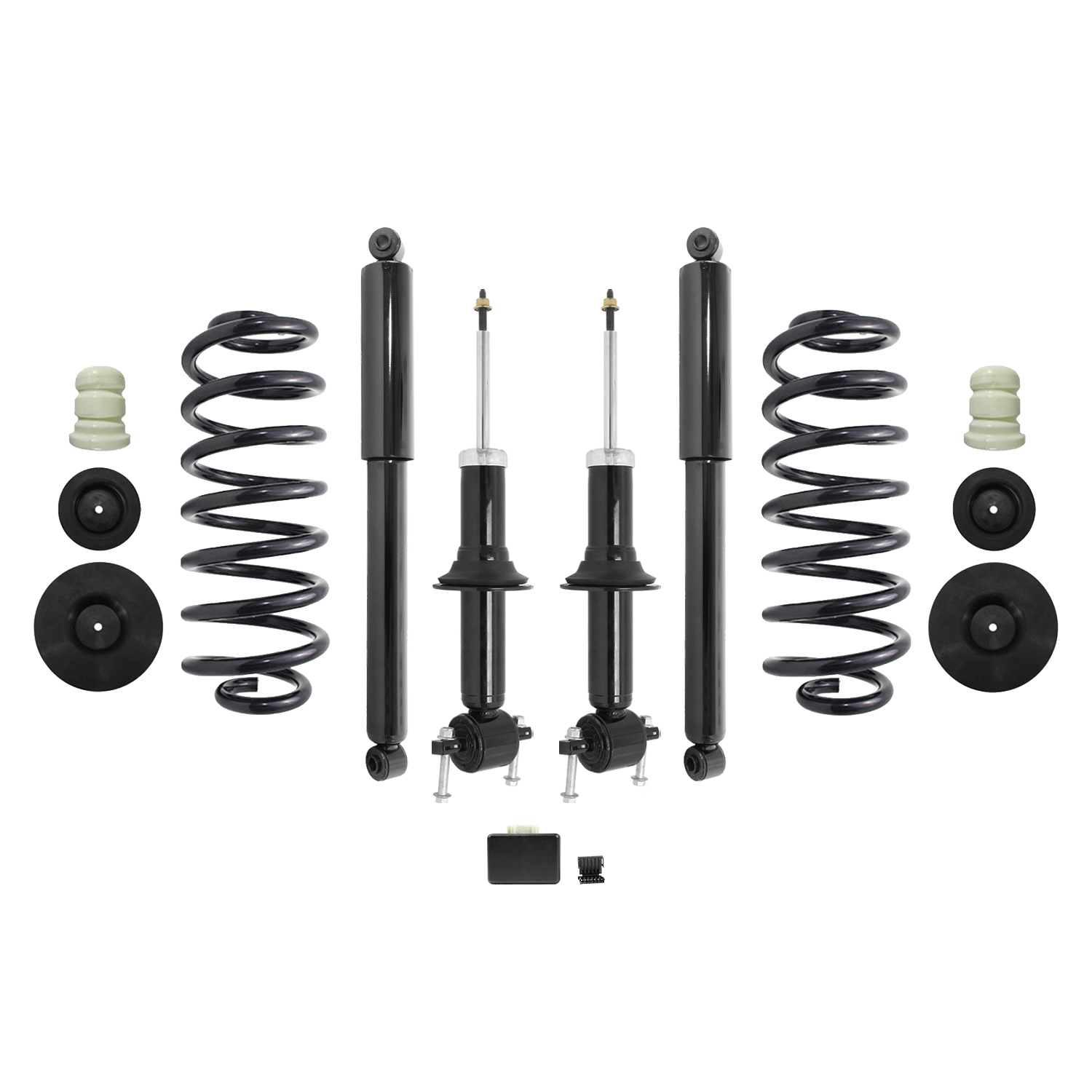 Unity Automotive Front Gas Shocks (2) Rear Coil Springs with Mounting Hardware, (2) Rear Gas Shock Absorbers (4) Resistors - 4-30-015100-ESV-S