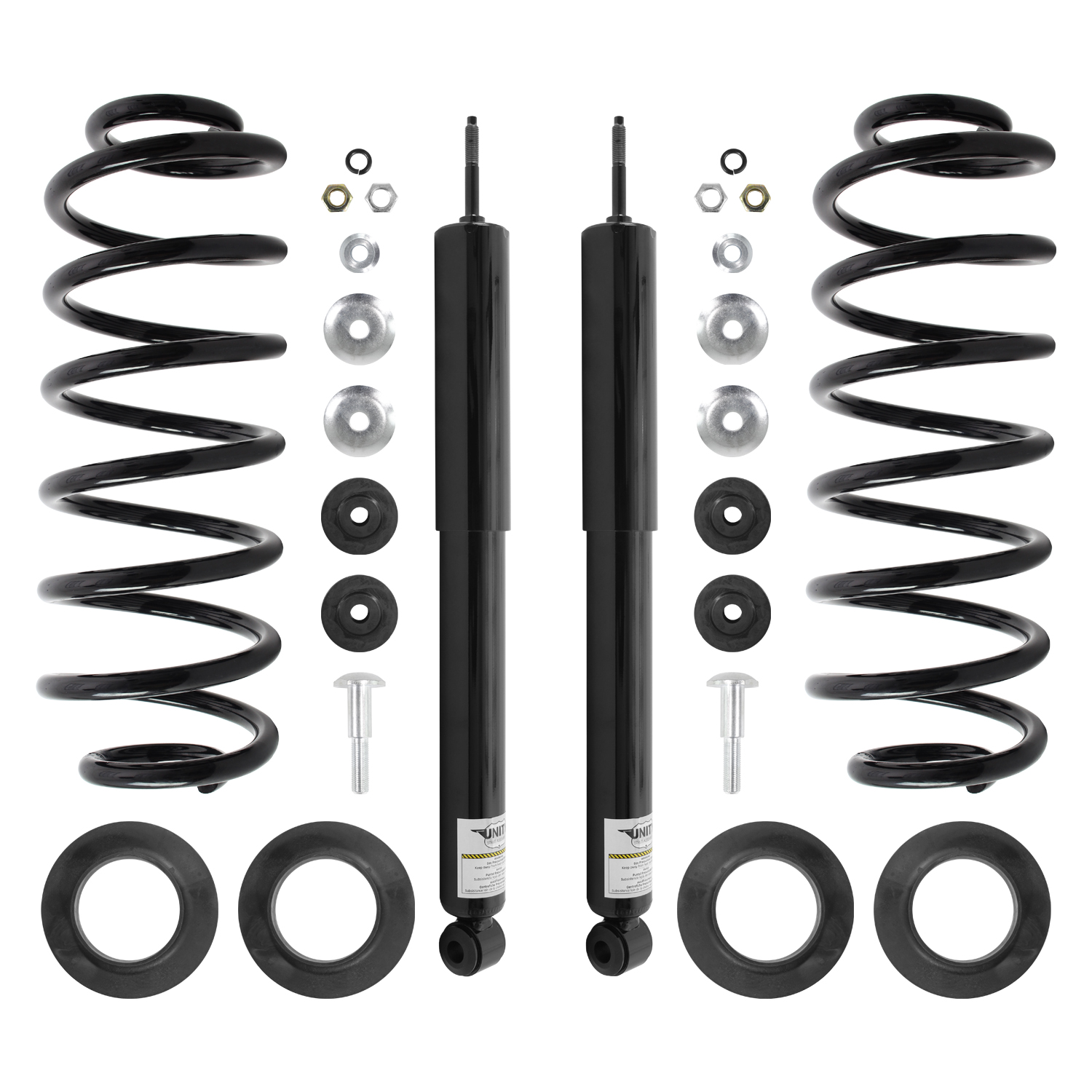 Unity Automotive Washers (4) Bushings (2) Rear Shock Absorbers (6) Nuts (2) Springs - 65003C