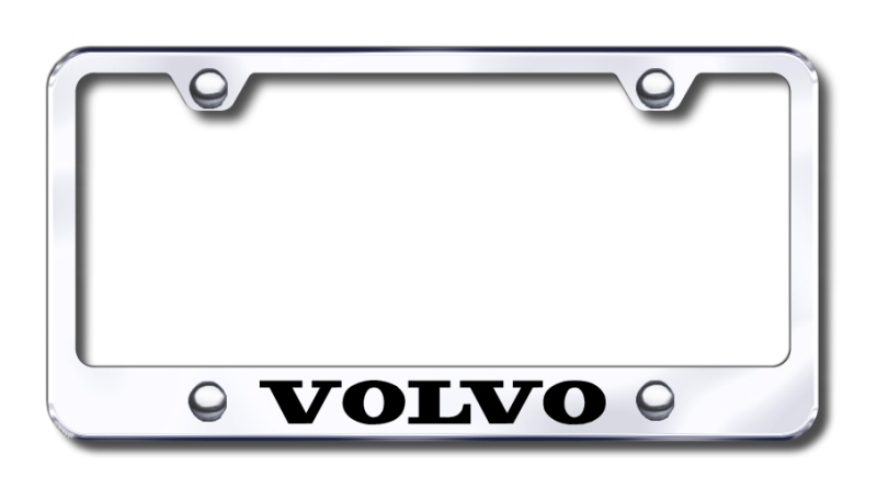 Volvo Laser Etched Stainless Steel License Plate Frame - Finish:Brush