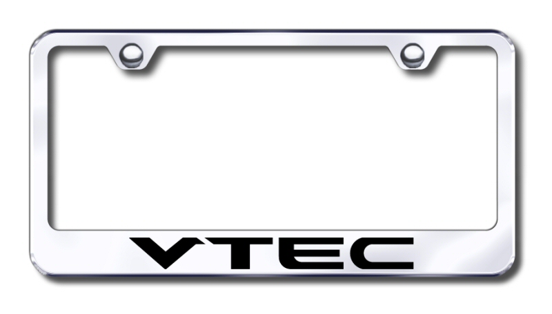 VTEC logo Laser Etched Stainless Steel License Plate Frame - Finish:Brush