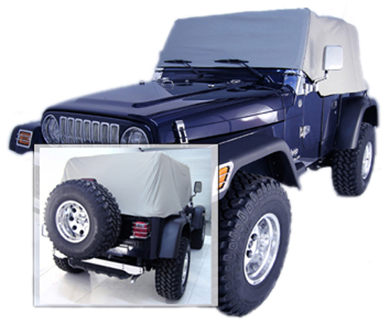 Jeep Wrangler & CJ Water Resistant Vinyl Cab Covers (1976-2006) - Color:Gray 87-91 Jeep Wrangler