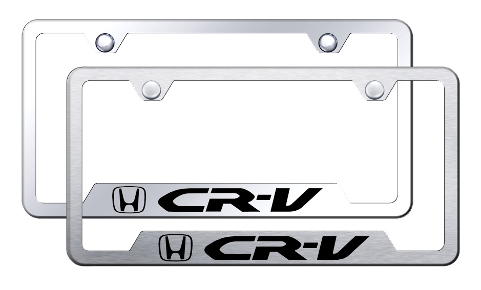 CR-V Laser Etched Stainless Steel Cut-Out Frame - Finish:Brushed