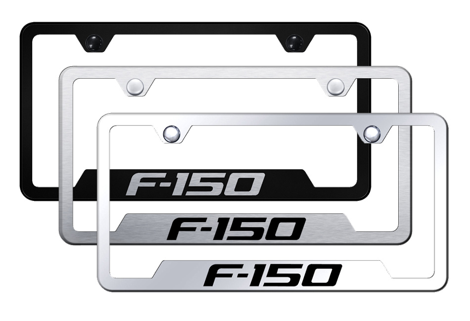 F-150 Laser Etched Stainless Steel Cut-Out Frame - Finish:Mirrored