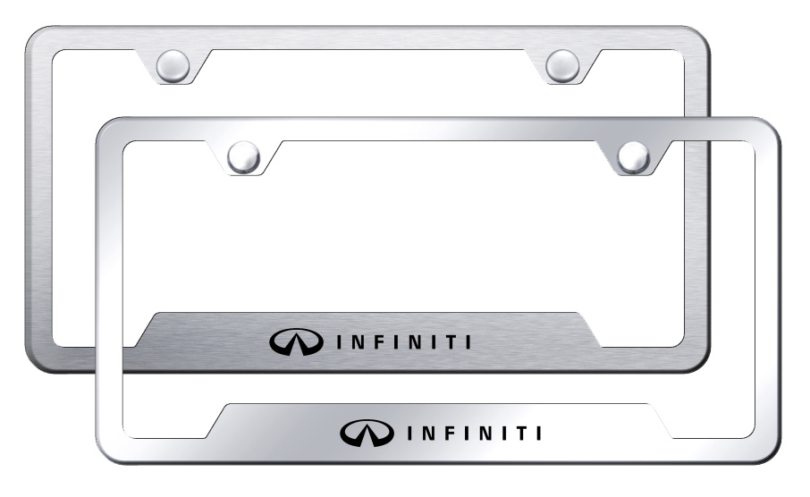 Infiniti Laser Etched Mirrored Stainless Steel Cut-Out Frame - Finish:Brushed