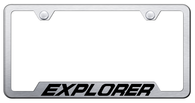 Explorer Laser Etched Brushed Stainless Steel Cut-Out Frame