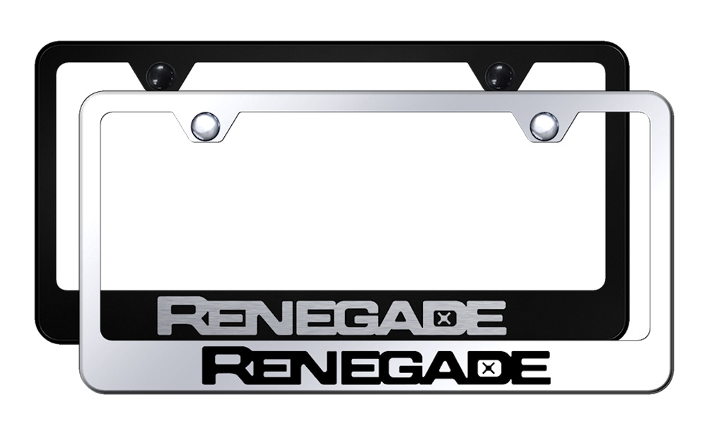 Jeep Renegade Laser Etched Stainless Steel Frame - Finish:Mirrored