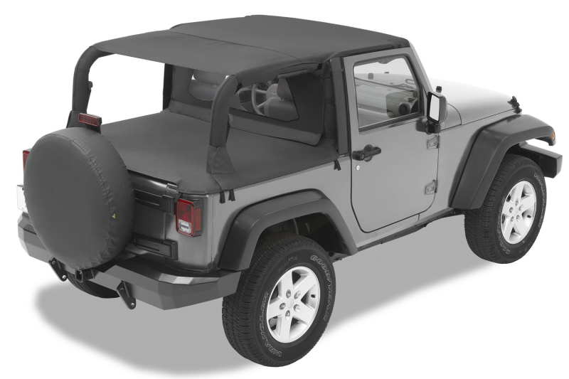Bestop 07-09 Jeep Wrangler JK 2-Door Header Safari Bikini (Black Diamond)