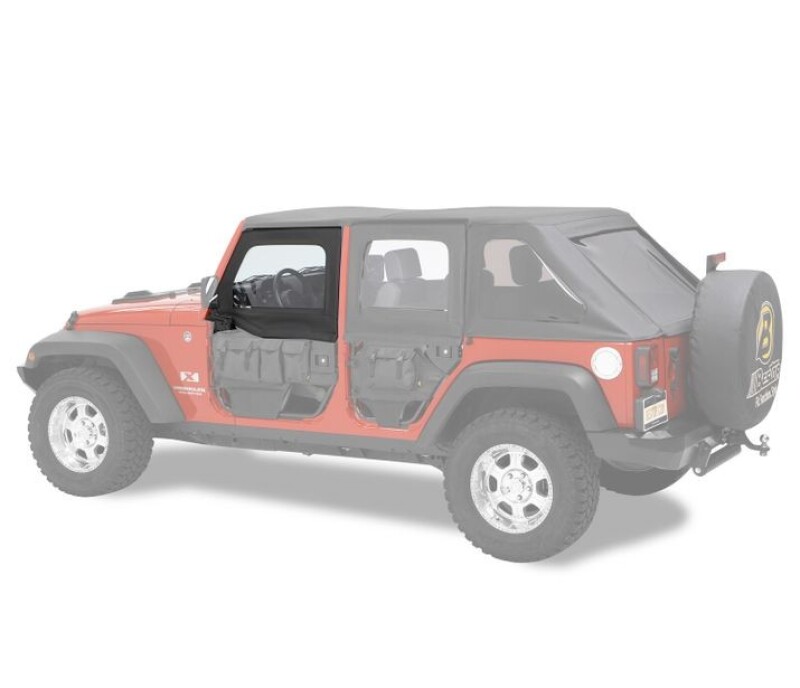 Bestop 07-18 Jeep Wrangler JK Element Upper Doors (Front Doors Black Twill)