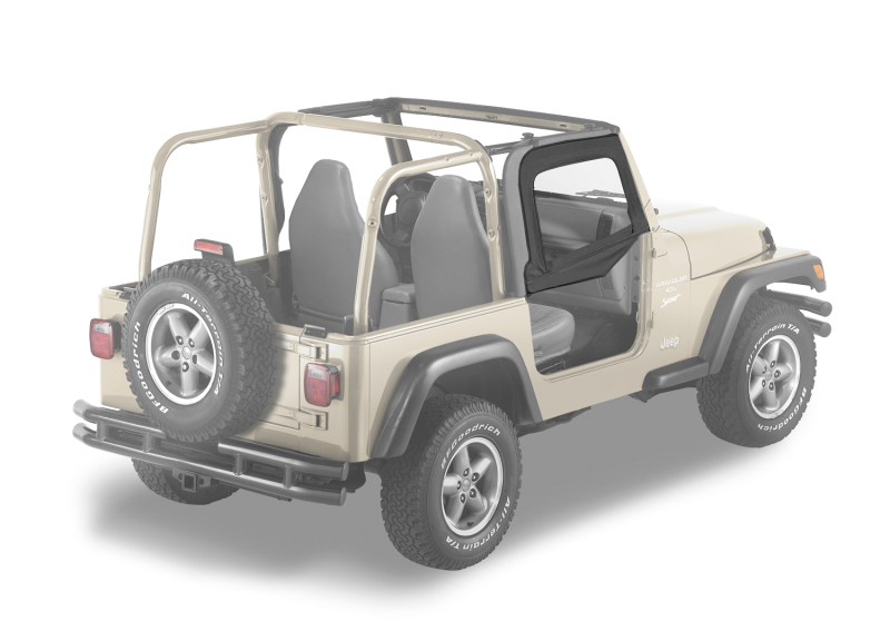 Bestop 97-06 Jeep Wrangler TJ Upper Fabric Doors (Black Diamond)