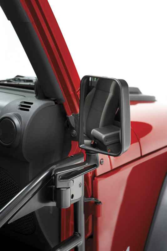Bestop 87-95 Jeep Wrangler YJ / 97-06 Wrangler TJ Door Mirror Set (Black Cast Aluminum)