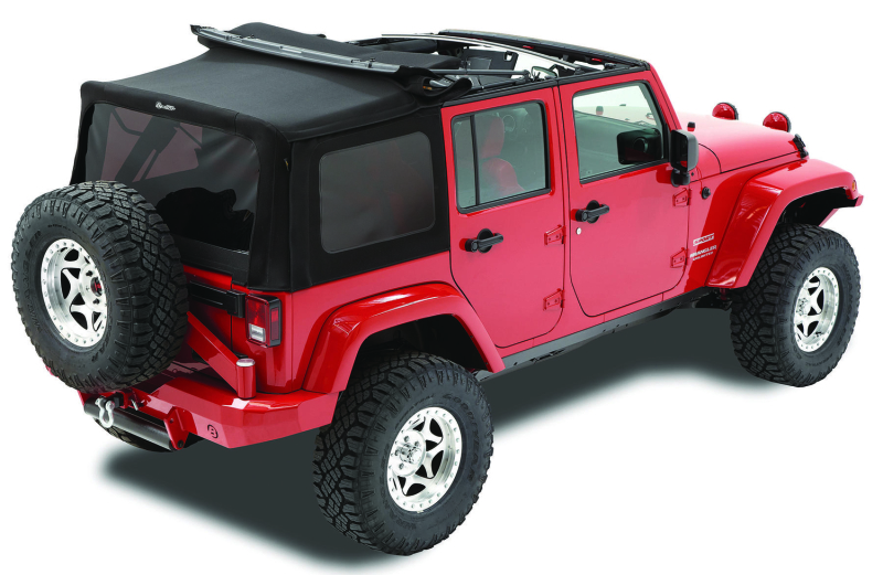 Bestop 10-18 Jeep Wrangler JK 4-Door Replace A-Top (Prem Blk Twill Tinted Windows No Door Skins )