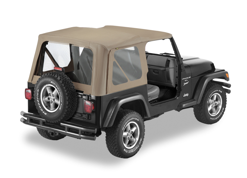 Bestop 97-02 Jeep Wrangler TJ Replace A-Top (Dark Tan Clear Windows No Door Skins Included)