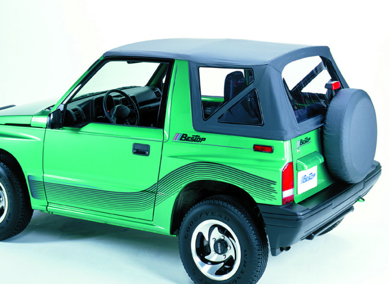 Bestop 89-94 Tracker/Sidekick Replace A-Top (Black Denim Clear Windows No Door Skins Included)