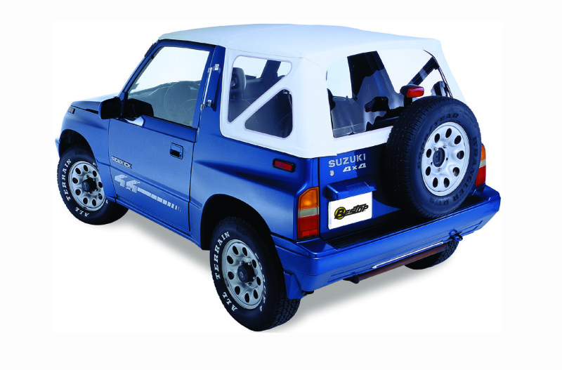 Bestop 89-94 Tracker/Sidekick Replace A-Top (White Denim Clear Windows No Door Skins Included)