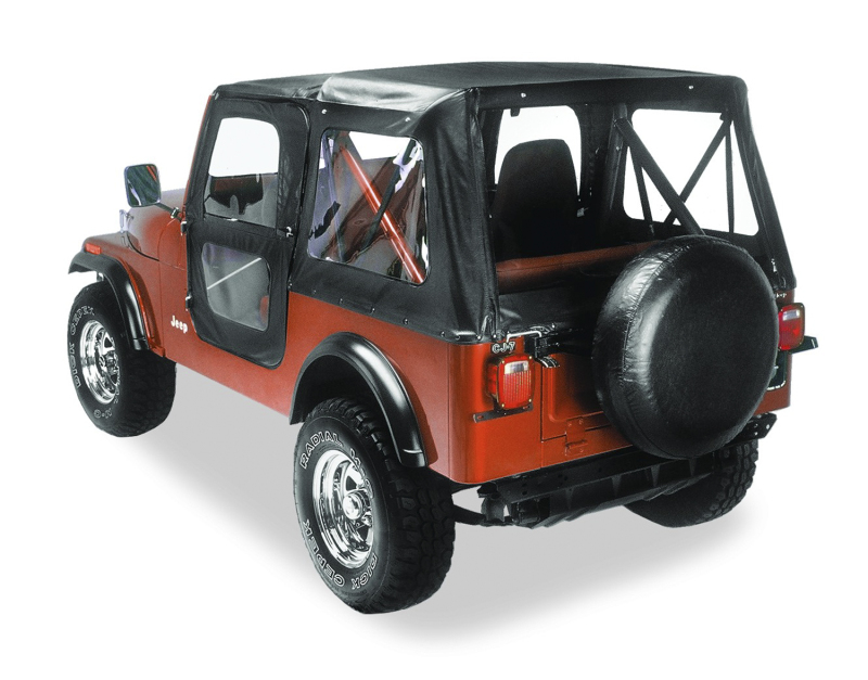 Bestop A-Top For OEM - 76-83 Jeep Cj5 Replace (Black Crush Clear Windows Door Skins Included)