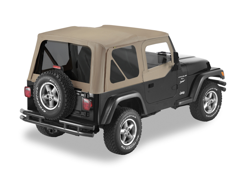 Bestop A-Top For OEM - 97-02 Jeep Wrangler TJ Replace (Dark Tan Tinted Windows Door Skins Included)