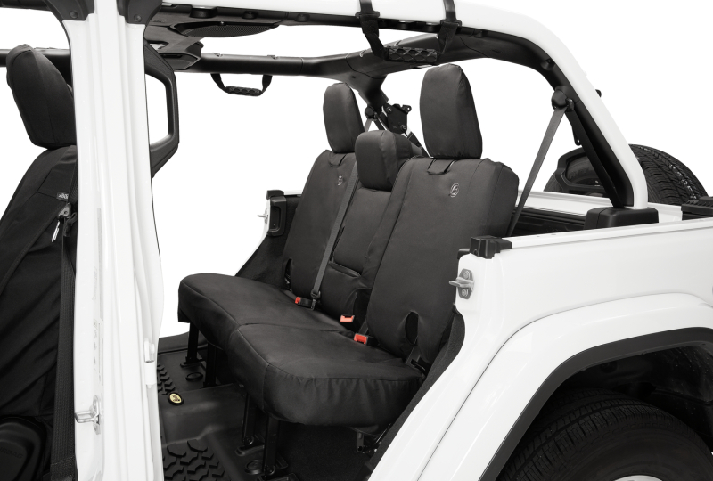 Bestop 18-23 Jeep Wrangler JL 4-Door Exc. 4Xe Rear W/ Fold Down Arm Rest Seat Covers (Black Diamond)