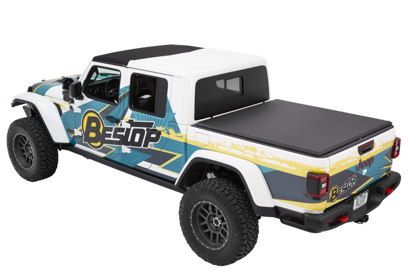 Bestop Roll Soft Tonneau - 20-26 Jeep Gladiator For 5 Ft. Bed Ez (Black Diamond)