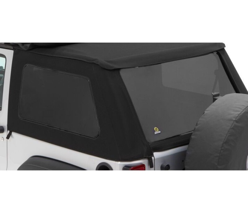 Bestop 07-18 Jeep Wrangler JK 2-Door Window Set (Premium Black Twill Fits Trektop 56922)