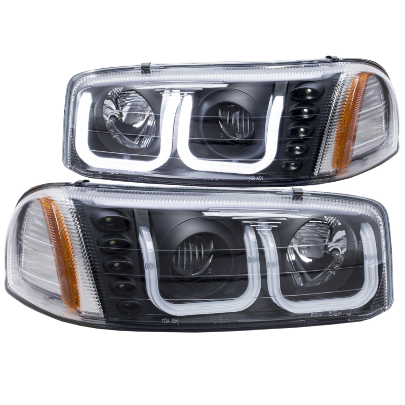 ANZO 1999-2006 GMC Sierra 1500 Projector Headlights w/ U-Bar Black