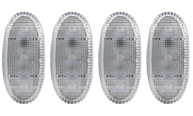 ANZO 2011-2016 Ford F-350 LED Fender Light Kit Clear 2pc Amber / 2pc Red