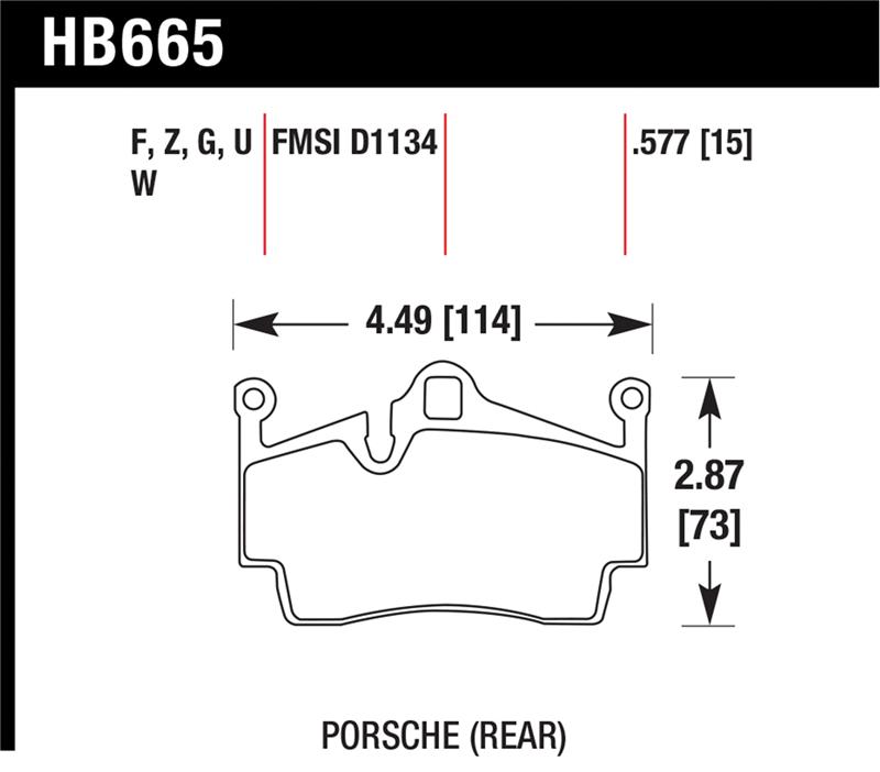 Hawk 2012-2015 Porsche Boxster DTC-60 Race Rear Brake Pads