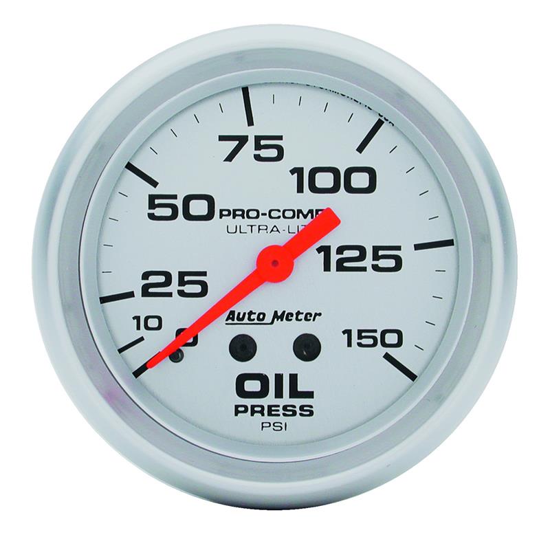 Autometer Ultra-Lite 2 5/8in Mechanical 150 PSI Oil Pressure Gauge