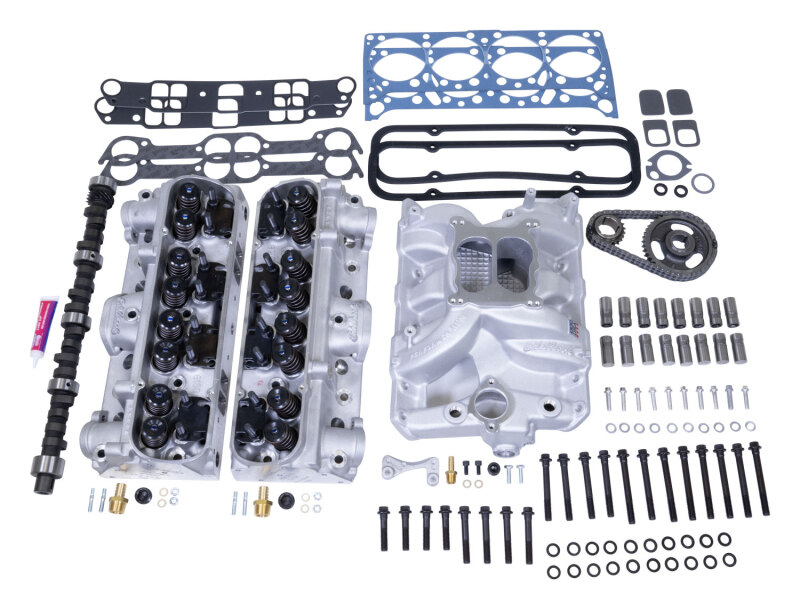Edelbrock Pwr Pkg Top End Kit Perf RPM 389-467 Pontiac w/ 72cc D-Port Heads 460+ Hp