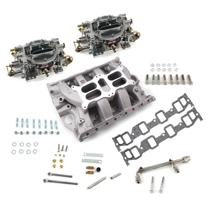 Edelbrock Manifold and Carb Kit Dual Quad RPM Air Gap 390-428 FE Ford