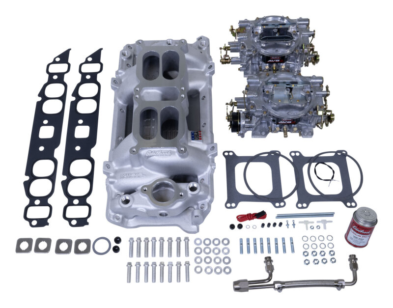 Edelbrock Dual Quad Kit Performer RPM Air Gap BBC Oval Port