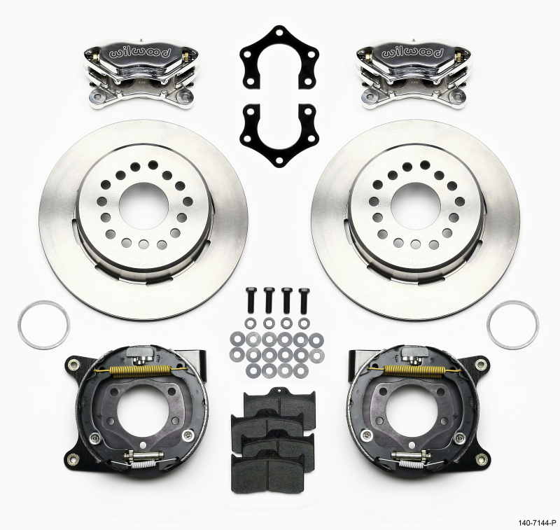 Wilwood Forged Dynalite P/S Park Brake Kit Polished Mopar/Dana 2.36in Off w/Snap Ring Bearing