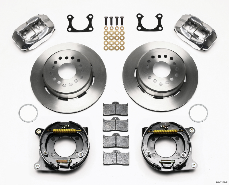 Wilwood Forged Dynalite P/S Park Brake Kit Polished Big Ford 2.36in Offset