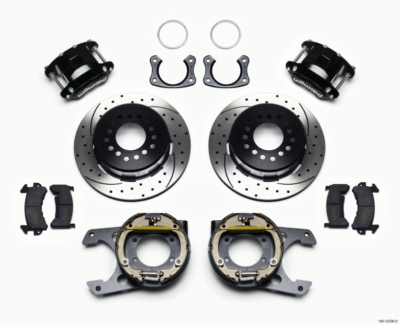 Wilwood D154 P/S Park Brake Kit Drilled New Big Ford 2.50in Off Staggered Mount