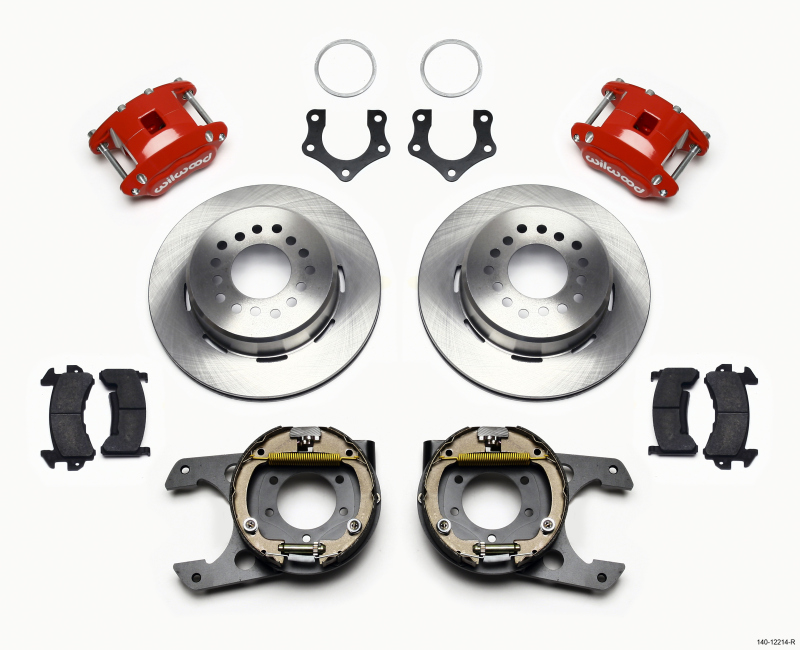 Wilwood D154 P/S Park Brake Kit Red Mopar/Dana 2.36in Off w/Snap Ring Bearing