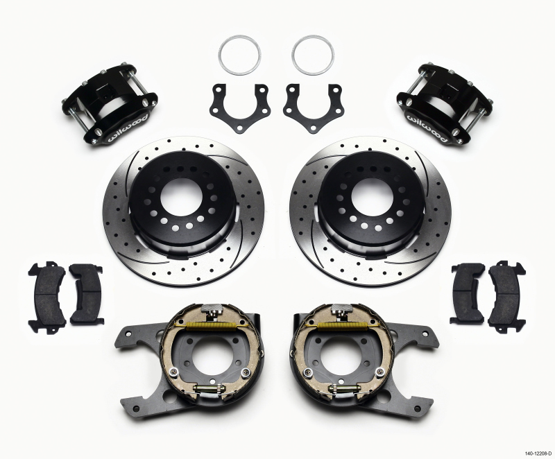 Wilwood D154 P/S Park Brake Kit Drilled Mopar/Dana 2.50in Off w/Snap Ring Bearing