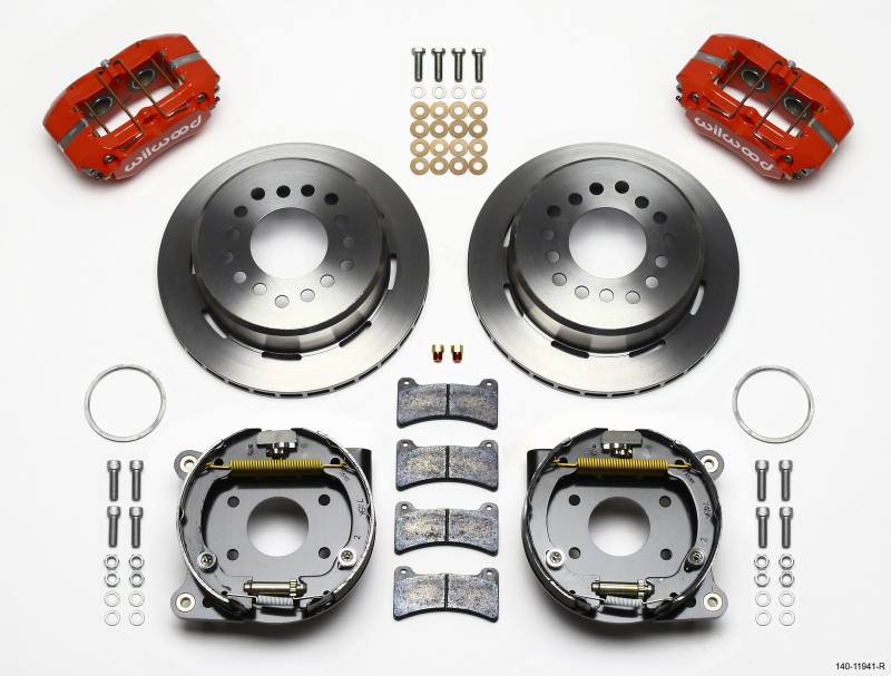 Wilwood Dynapro Low-Profile 11.00in P-Brake Kit - Red AMC 71-74 2.60in Offset