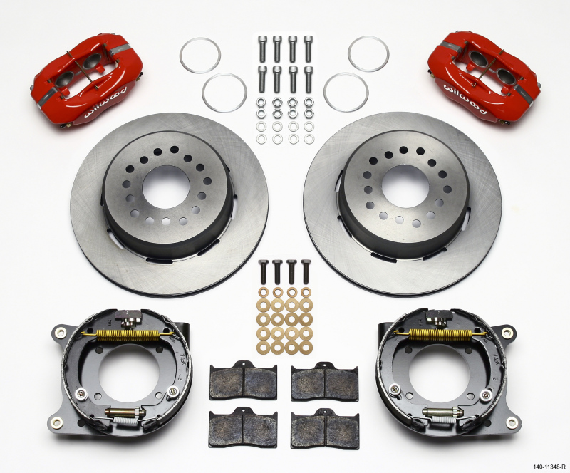Wilwood Forged Dynalite P/S Park Brake Kit Red 55-57 Chevy 2.34in Offset