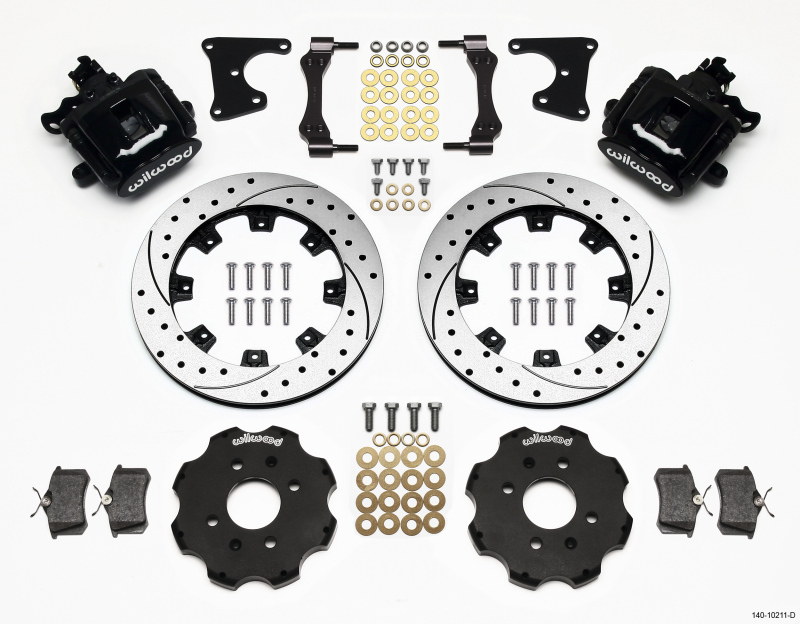 Wilwood Combination Parking Brake Rear Kit 12.19in Drilled Civic / Integra Drum 2.71 Hub Offset
