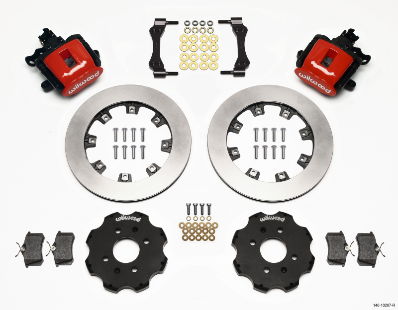 Wilwood Combination Parking Brake Rear Kit 12.19in Red Civic / Integra Disc 2.39 Hub Offset