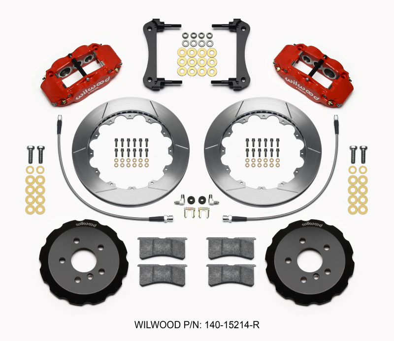 Wilwood Narrow Superlite 6R Front Hat Kit 12.88in Red 2014-2015 Mini Cooper w/Lines