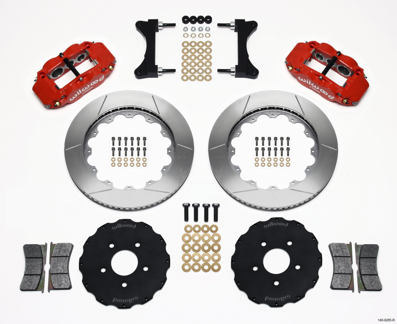 Wilwood Narrow Superlite 6R Front Hat Kit 14.00in Red Mitsubishi EVO VIII