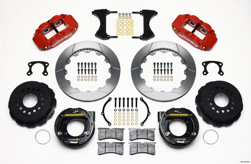 Wilwood Narrow Superlite 4R Rear P-Brk Kit 12.88in Red Big Ford New Style 2.36in Offset